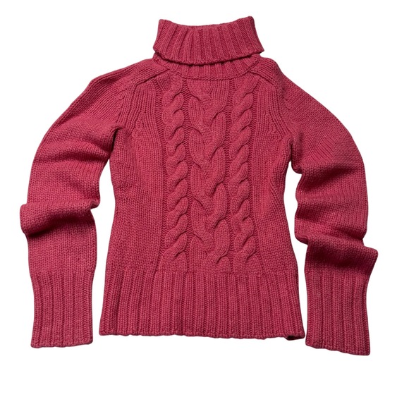 Express Sweaters - Express Womens XS Sweater Pink Merino Wool Cashmere Angora Cable Knit Turtleneck